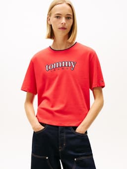 Polera Relaxed Con Logo Rojo XL