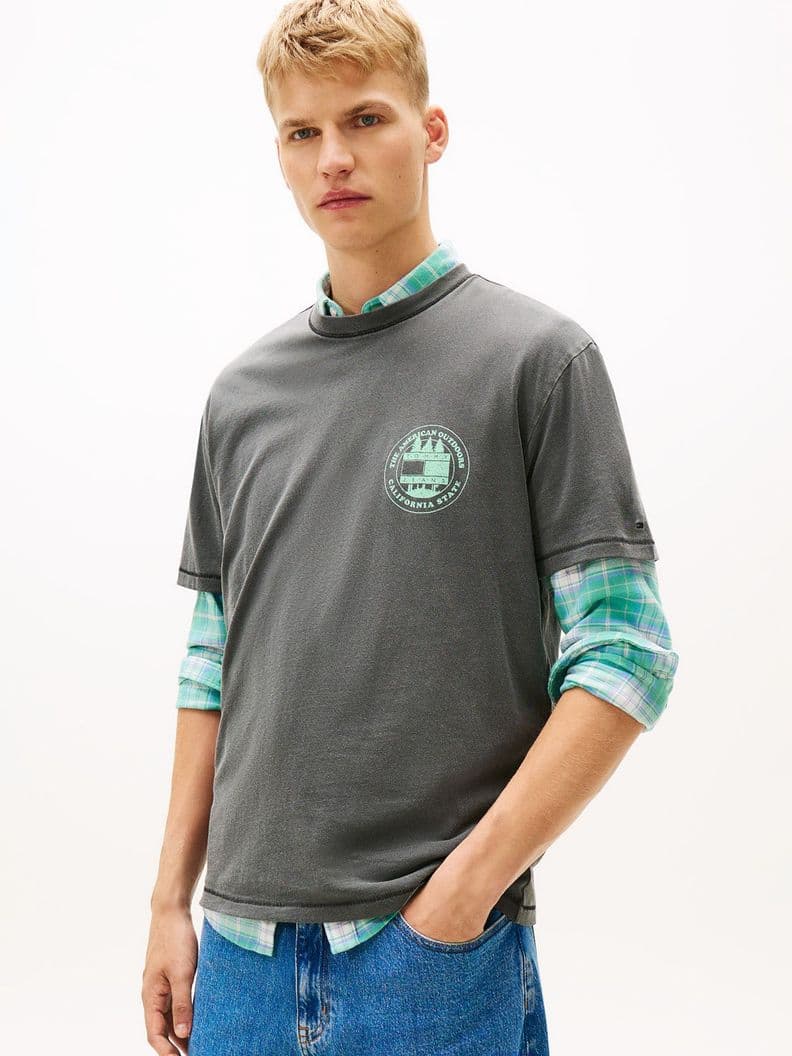 Polera Con Logo Relaxed Fit Gris XS