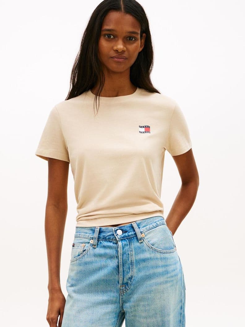 Polera Con Logo Ondulante Regular Fit Beige M