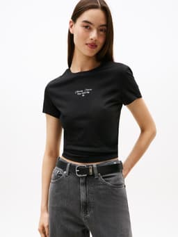 Polera Logo Essential Slim Fit Negro L
