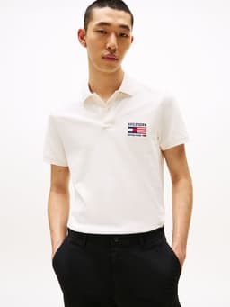 Polo Flag Con Logo Regular Fit Blanco S