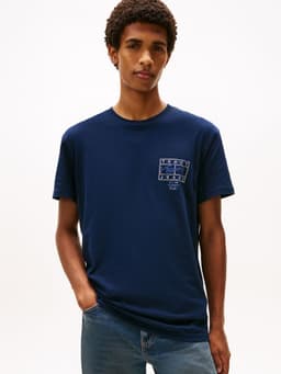 Polera Con Logo Efecto Espray Regular Fit Azul L