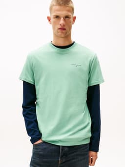 Polera Con Logo Lineal Slim Fit Verde M