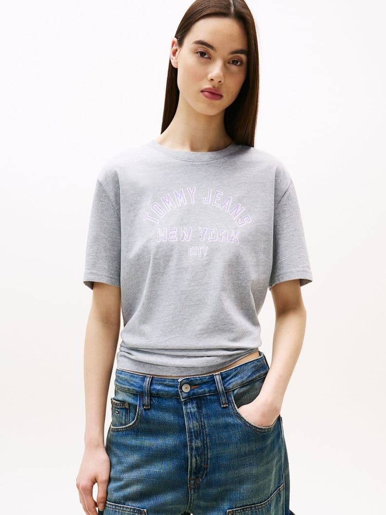 Polera Varsity Relaxed Fit Gris XS
