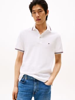 Polo Con Ribetes Tipped Slim Fit Blanco XL