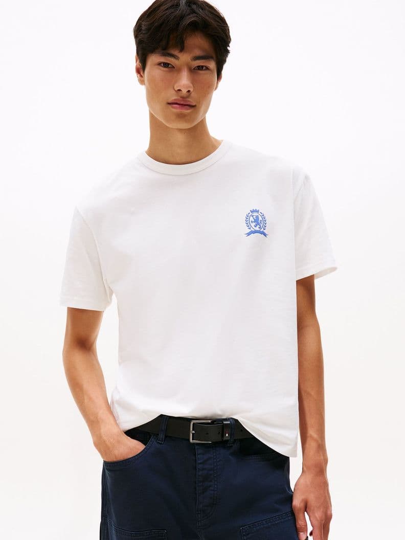 Polera Crest Logo Relaxed Fit Blanco S