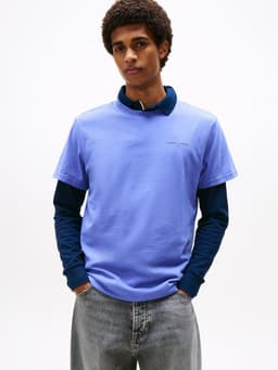 Polera Con Logo Lineal Slim Fit Azul XXL