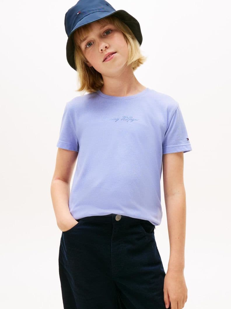 Polera Con Logo Script Celeste 10