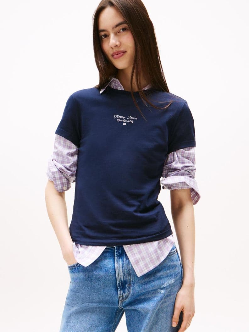 Polera Logo Essential Slim Fit Azul M