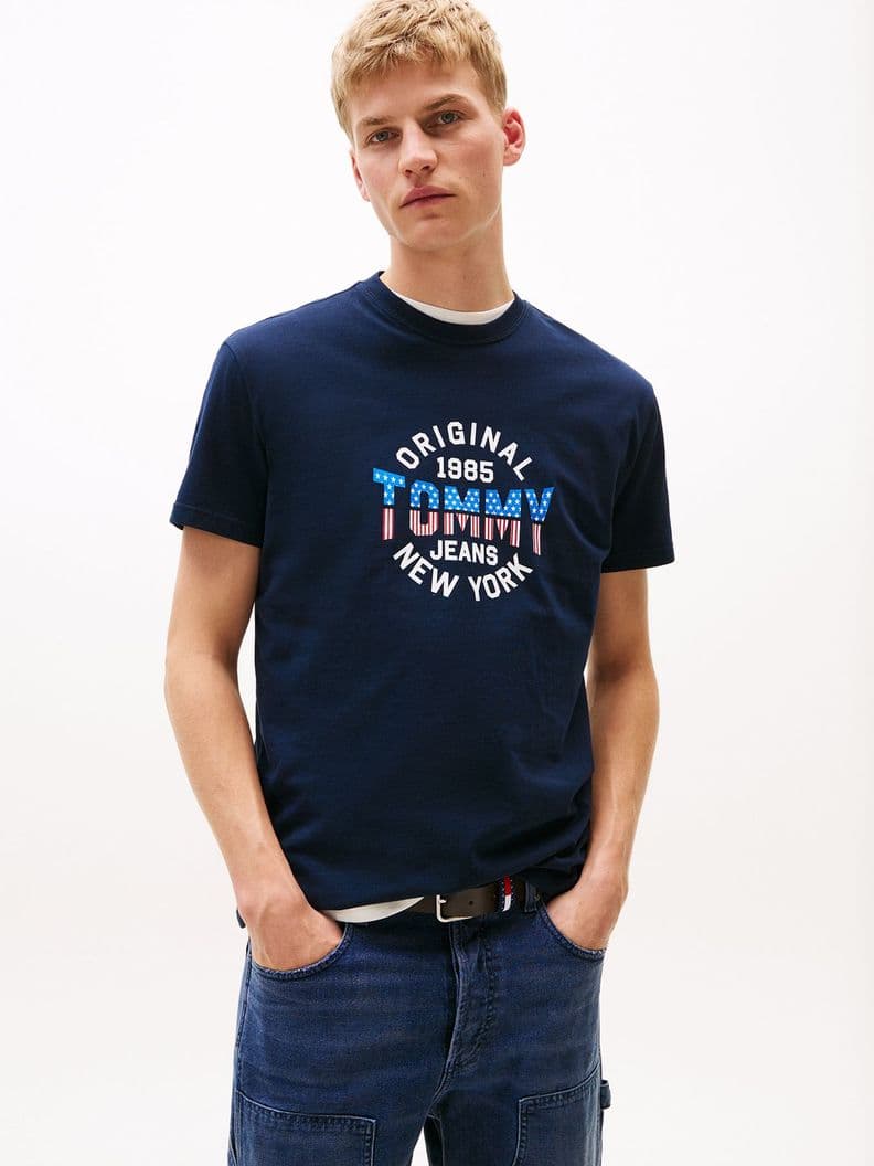 Polera Circle Graphic Logo Regular Fit Azul M