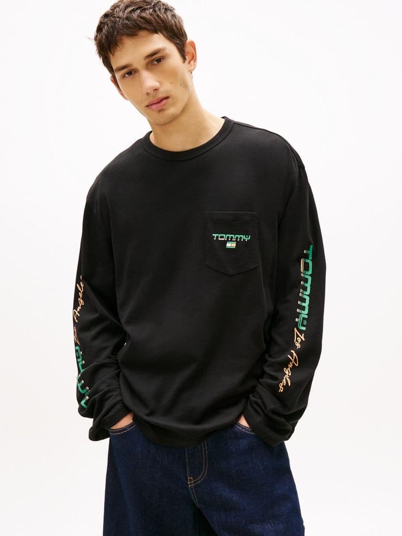 Polera Con Bolsillo Relaxed Fit Negro XXL