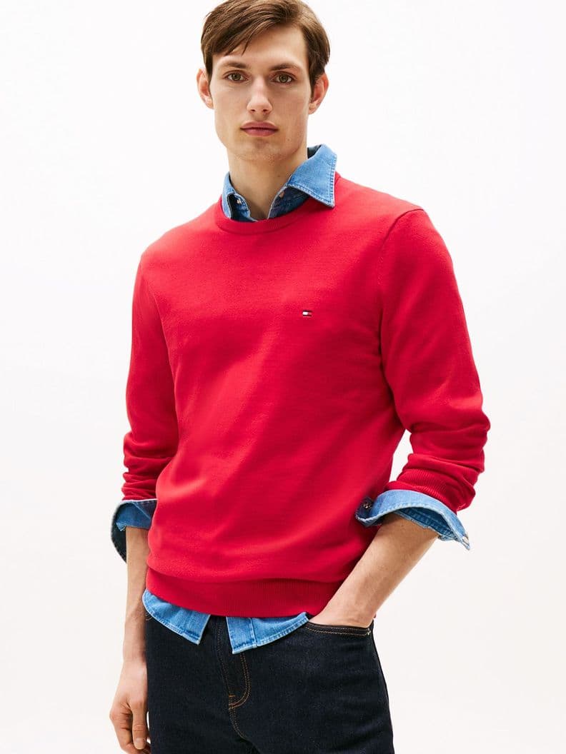 Sweater Basico Signature C-Neck Rojo M
