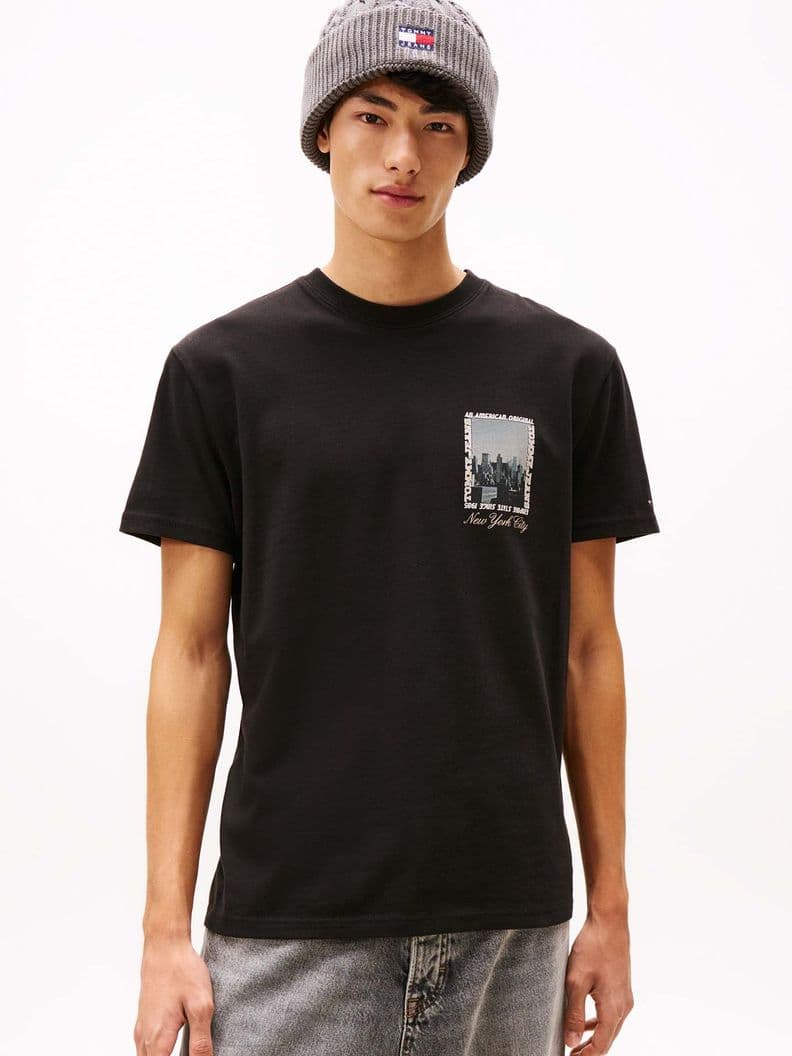 Polera Photo Logo Regular Fit Negro S