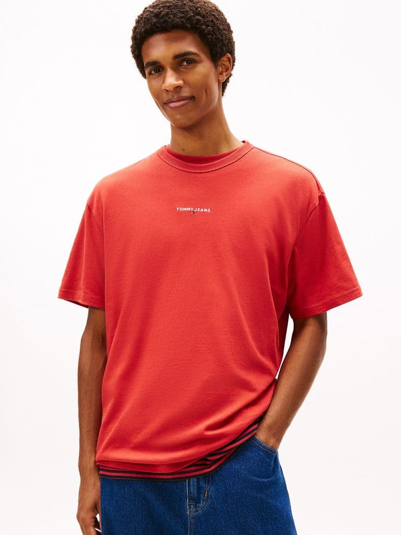 Polera Con Logo Bordado Relaxed Fit Rojo XS