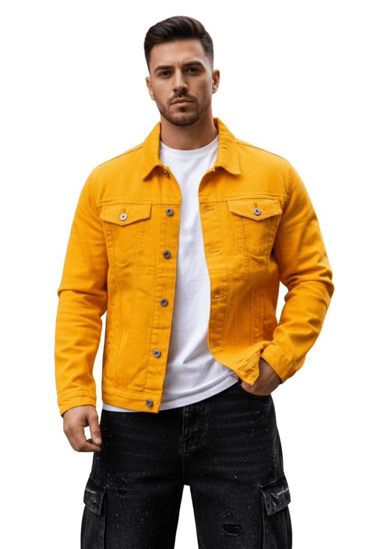 Chaqueta Mezclilla Denim Hombre Amarillo M