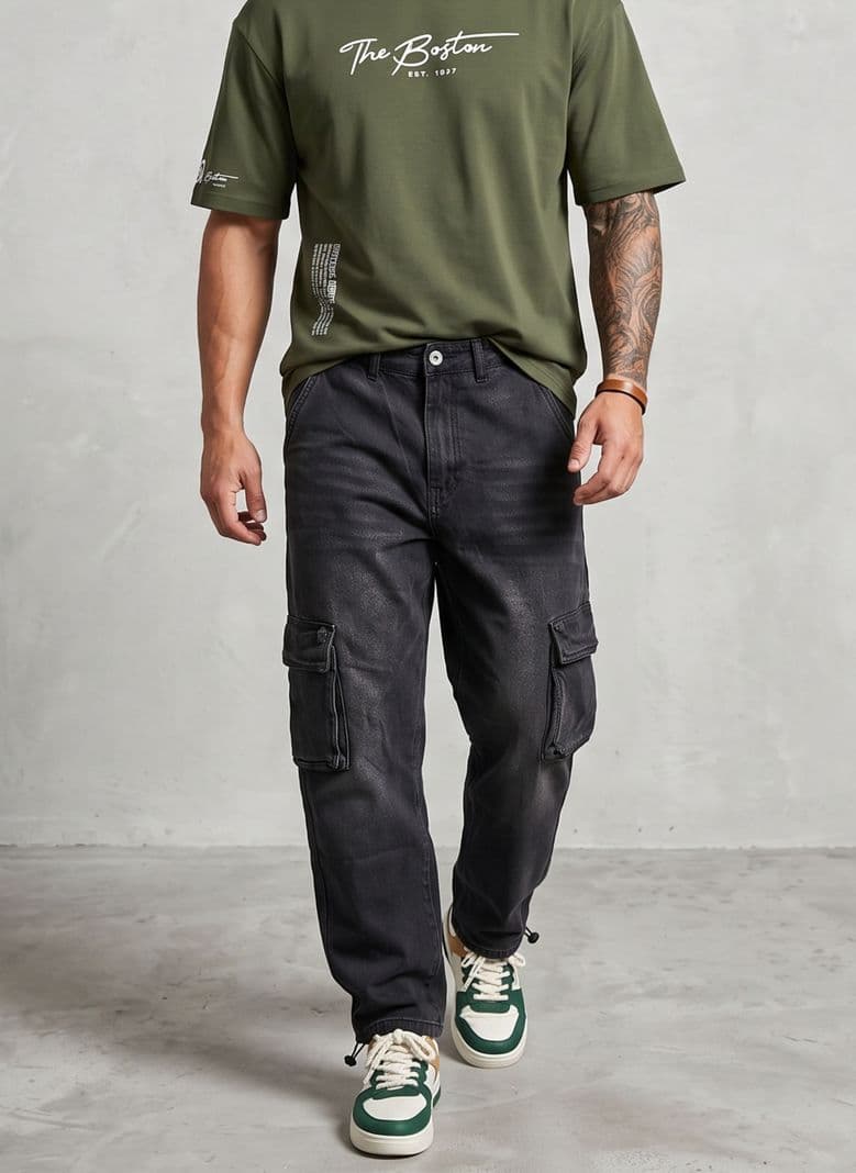 Jeans Pantalon Multicargo Louis Gris 44