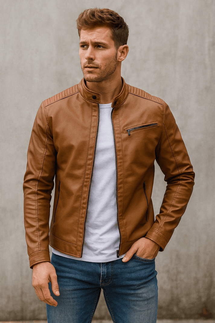 Chaqueta Ecocuero Soft Berlin Hombre Cafe XXXL