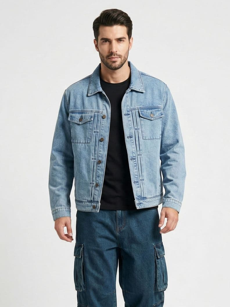 Chaqueta Mezclilla New French Hombre Celeste M
