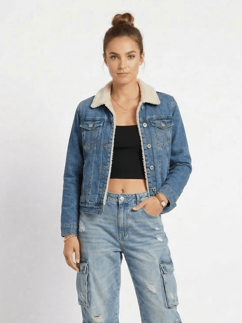 Chaqueta Mezclilla Jeans Chiporro Mujer Azul M
