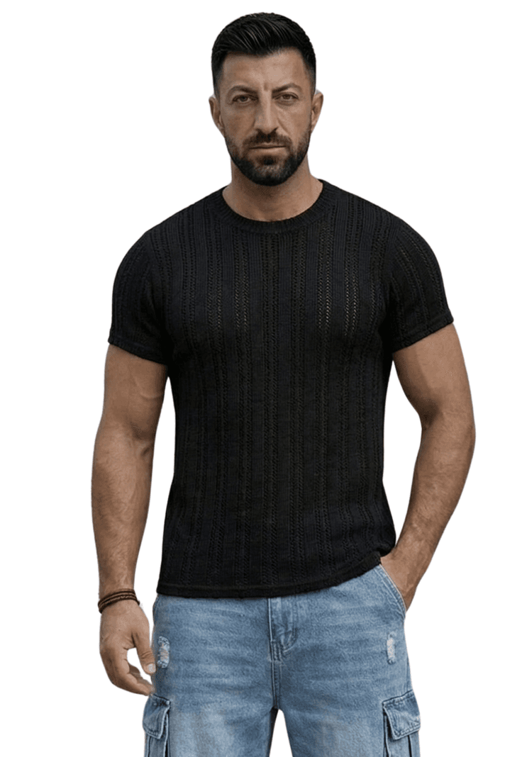Polera Tejida Hombre Ramses Negro S