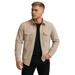 Chaqueta Sobrecamisa Denim Croacia Hombre Beige XL