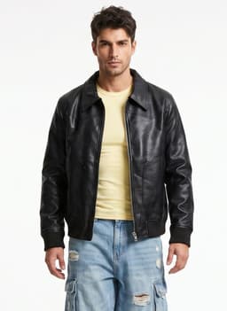 Chaqueta Ecocuero Soft Hombre Mathew Negro XL