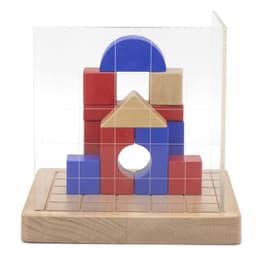 Juego De Bloques 3d De Construccion Hechos De Madera.
