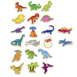Juguetes Madera Magneticos Dinosaurios 20 Pz Azul