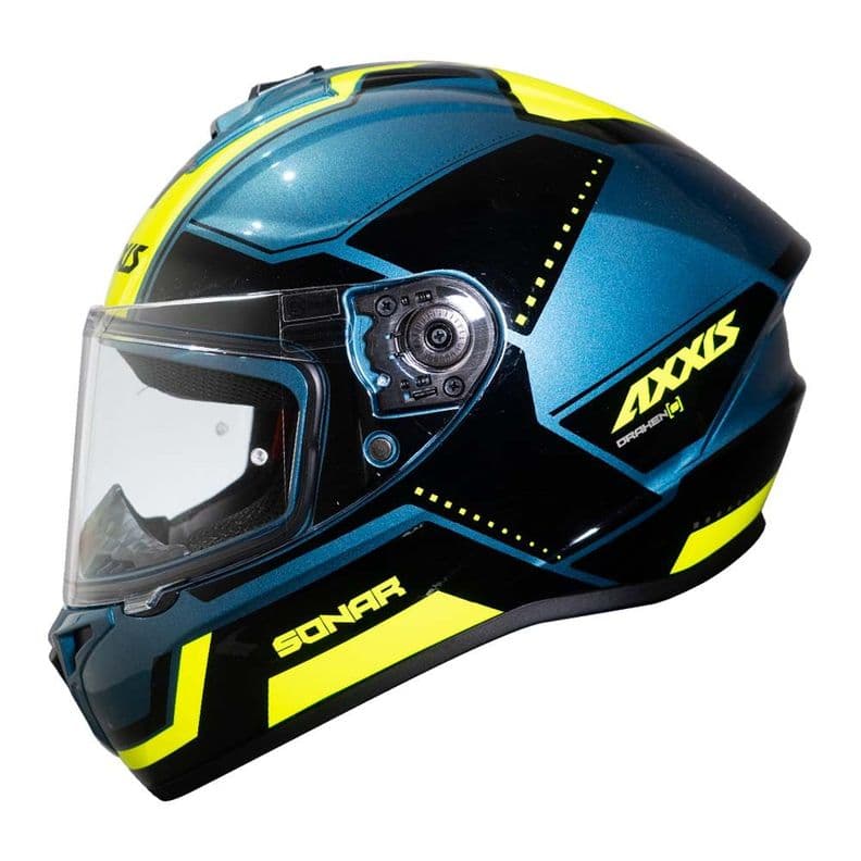 Casco De Moto Axxis Draken S Sonar E17 Azul Brillo M