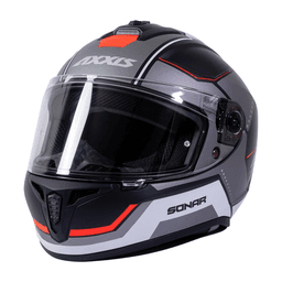 Casco para moto Axxis FF112C Draken S Sonar B15 Rojo Fluor Mate M