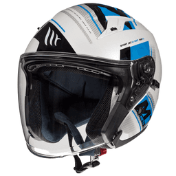 Casco De Moto Mt Avenue Sv Sideway C7 Azul Perla Brillo M