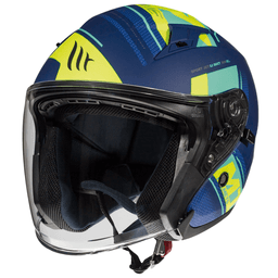 Casco De Moto Mt Avenue Sv Sideway J3 Amarillo Fluor Mate S