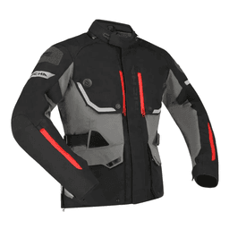 Chaqueta De Moto Richa Infinity 3 Pro Negro/Gris Oscuro - Impermeable Con Protecciones Rojo XL