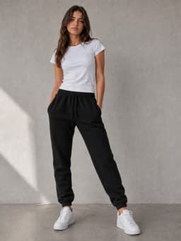Pantalon Buzo Jogger Hombre Mujer 285g Ajustable Casual Deportivo Algodon Negro L