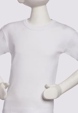 Camiseta Manga Corta Cuello Polo Nino Algodon Blanco 4