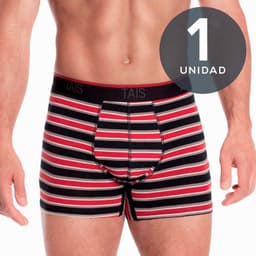 Boxer Elastico A La Vista Hombre Full Tejido Cotton Spandex Rojo S