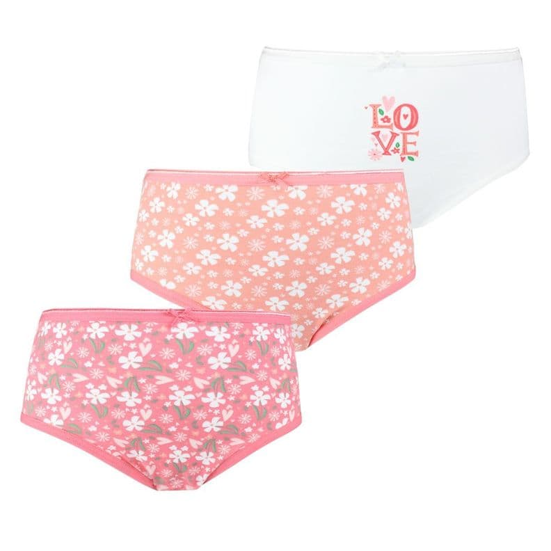3 Calzones Cotton Spandex Nina Rosa Fuerte Tais Rosado 4