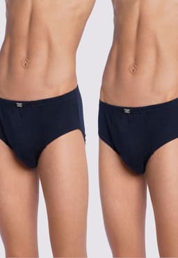 2 Unidades Slip Infantil Liso 100% Algodon Azul 4