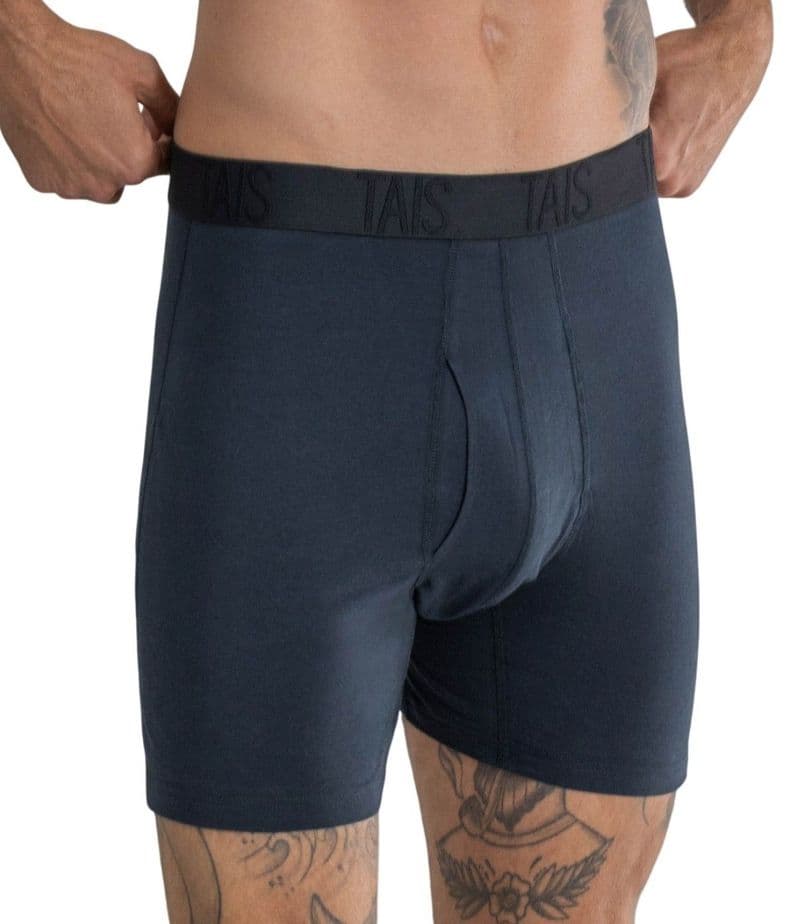 2 Unidades Boxer Medio Liso Azul Happy Boolls 2XL