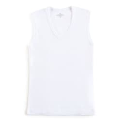 Camiseta Algodon Sin Manga Blanco 10