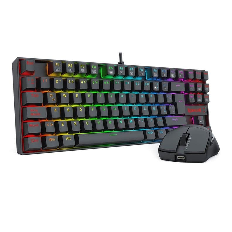 Kit Gamer Redragon Teclado Kumara K552 RGB + Mouse King M724 1KHZ Cableado Negro