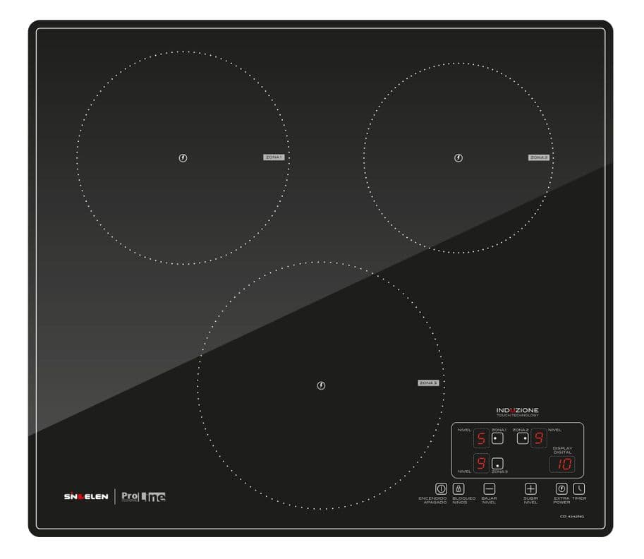 Encimera Induccion Sindelen CEI-4342NG Induzione 3 Platos Negro
