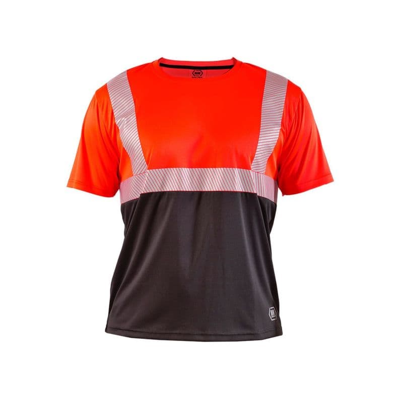 Polera Reflectiva HW Rojo Fluor Manga Corta XL