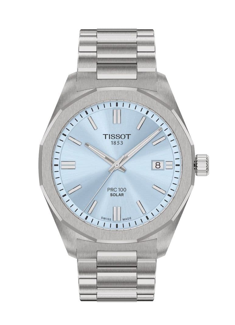 Reloj Tissot PRC 100 Solar 39MM Plata Celeste Acero