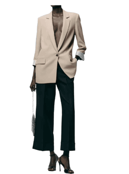 Blazer Recto Kiara Negro Beige L