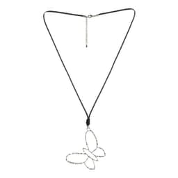 Collar largo mariposa Plata