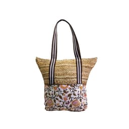 Cartera yute tela Beige