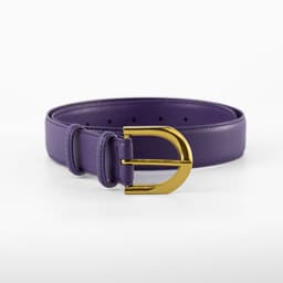 Cinturon Cuero Clasico Pasador Metal Mujer Morado Mailea M