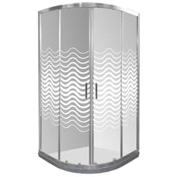 Shower Door Lineas Curvas con Base Curva Gris Mamol Joytek 90x90x185 cm Transparente