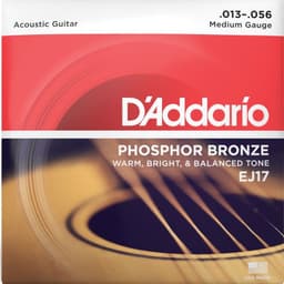 Set Guitarra Acustica Fosforo Bronze 13-56 EJ17 Daddario Bronce